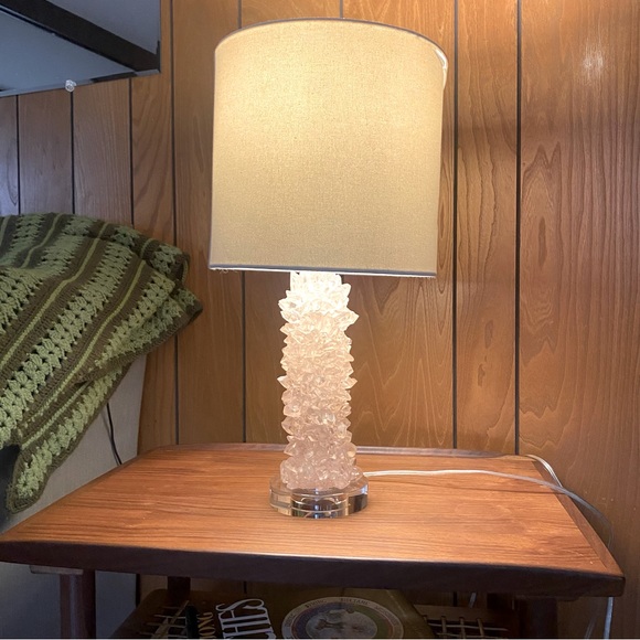 Stunning pink quartz Crystal rock table lamp - Picture 1 of 11